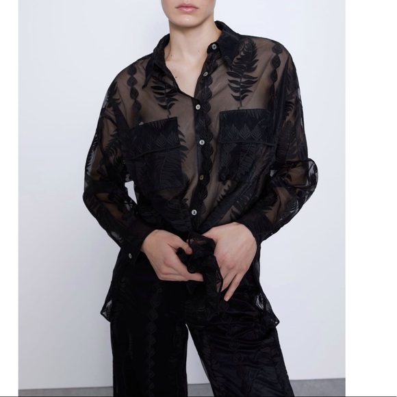 Zara embroidered organza shirt - Picture 11 of 16